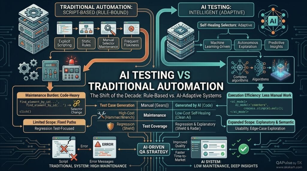 AI Testing vs Traditional Automation in 2026: What Smart QA Teams Are Quietly Changing AI Testing vs Traditional Automation