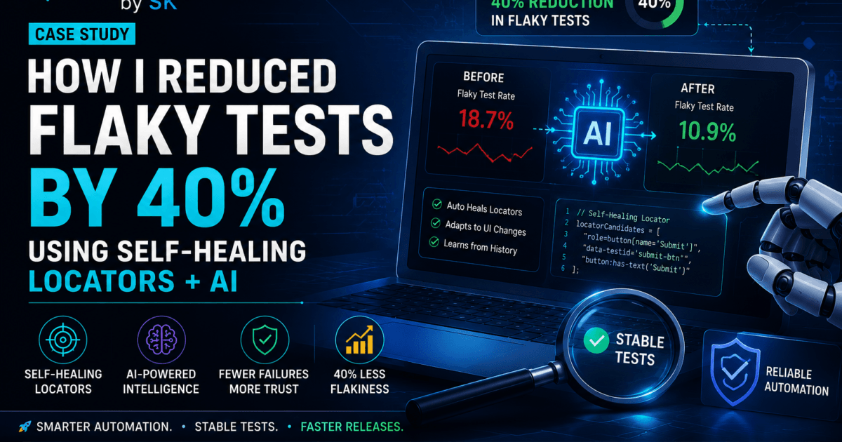 How I Reduced Flaky Tests by 40% Using Self-Healing Locators + AI 1 How I Reduced Flaky Tests by 40% Using Self-Healing Locators + AI