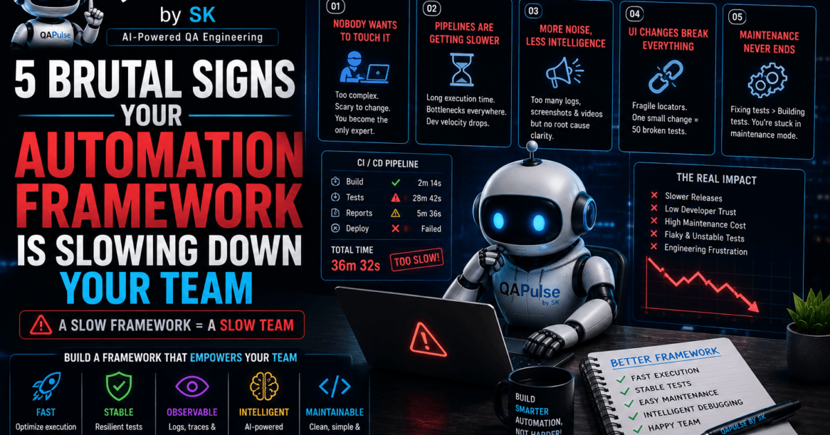 5 Brutal Signs Your Automation Framework is Slowing Down Your Team 1 5 Brutal Signs Your Automation Framework is Slowing Down Your Team