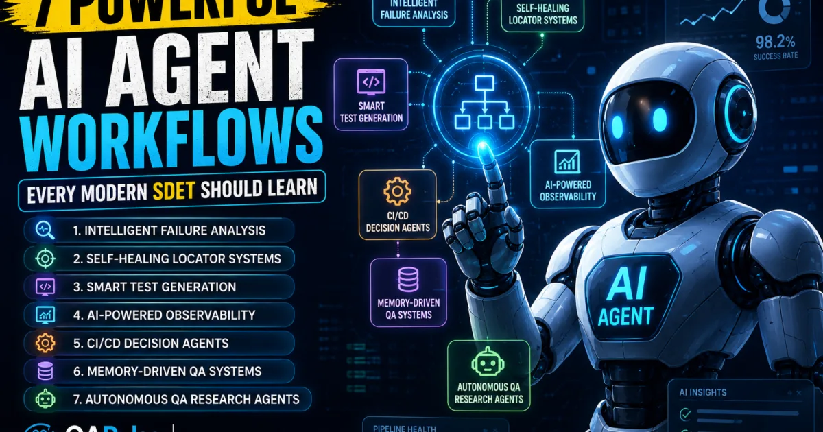 7 Powerful AI Agent Workflows Every Modern SDET Should Learn 7 Powerful AI Agent Workflows Every Modern SDET Should Learn