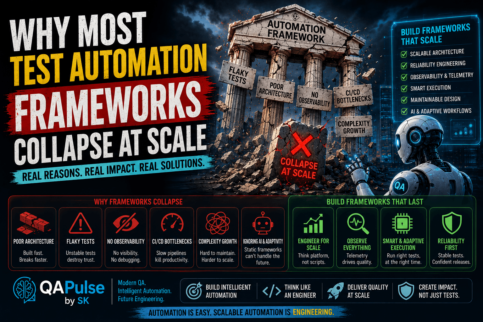 Why Test Automation Frameworks Collapse at Scale - QA Pulse by SK