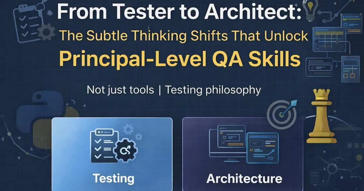 From Software Tester to Architect — The Subtle Thinking Shifts That Unlock Principal-Level QA Skills 1 From Software Tester to Architect — The Subtle Thinking Shifts That Unlock Principal-Level QA Skills