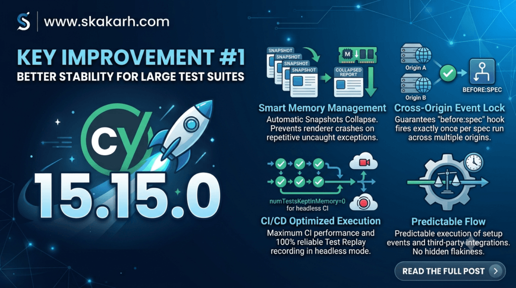 Cypress 15.15.0 Released: Stability, Speed, and the Future of DX 2 Key Improvement #1 in Cypress 15.15.0— Better Stability for Large Test Suites