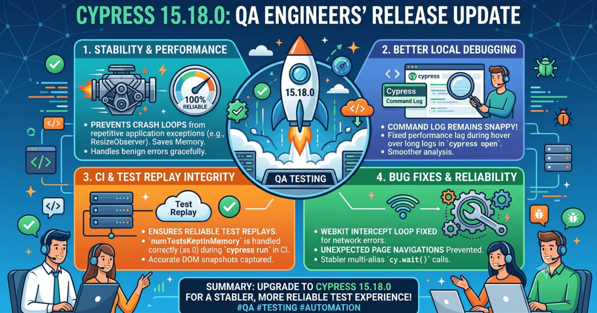 Cypress 15.18.0 Released: 7 Important Improvements QA Engineers Must Know in 2026