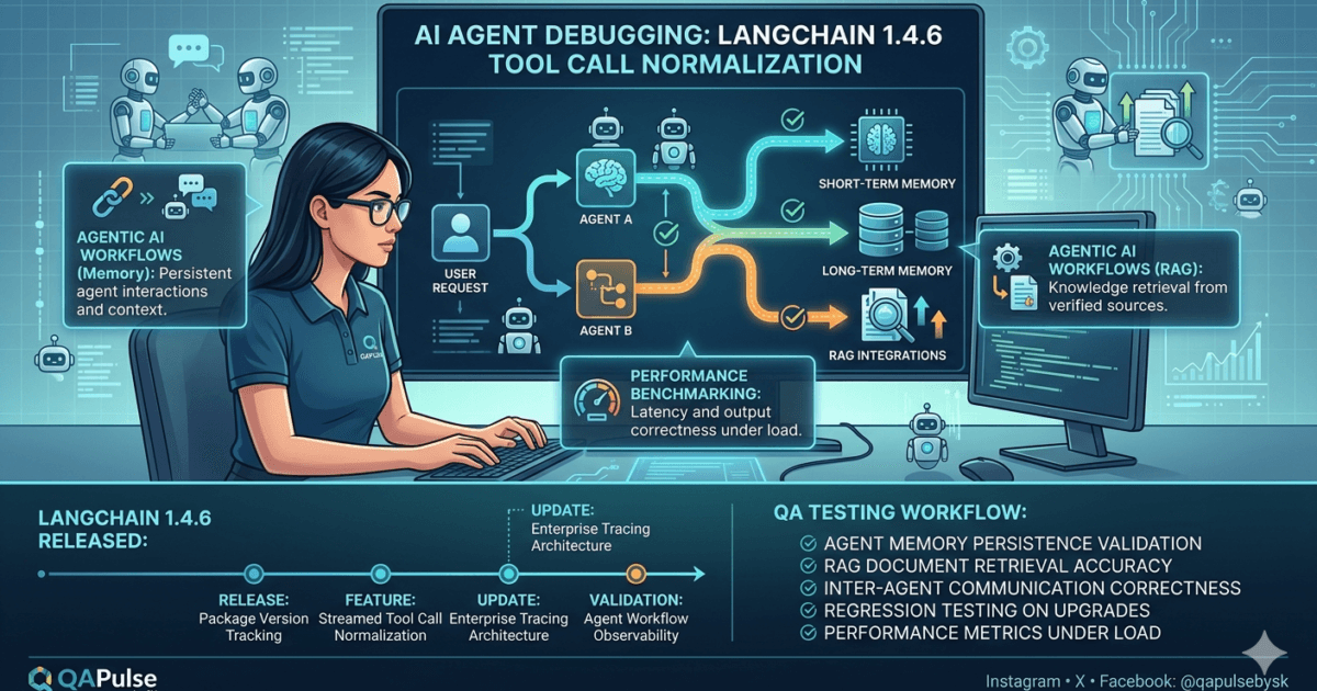 LangChain 1.4.6 Released: Valuable AI Agent Observability Improvements QA Engineers Must Know 1 LangChain 1.4.6 Released: Valuable AI Agent Observability Improvements QA Engineers Must Know