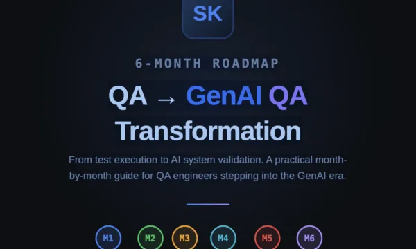 QA → GenAI QA Transformation QA → GenAI QA Transformation From test execution to AI system validation. A practical month- by-month guide for QA engineers stepping into the GenAI era.
