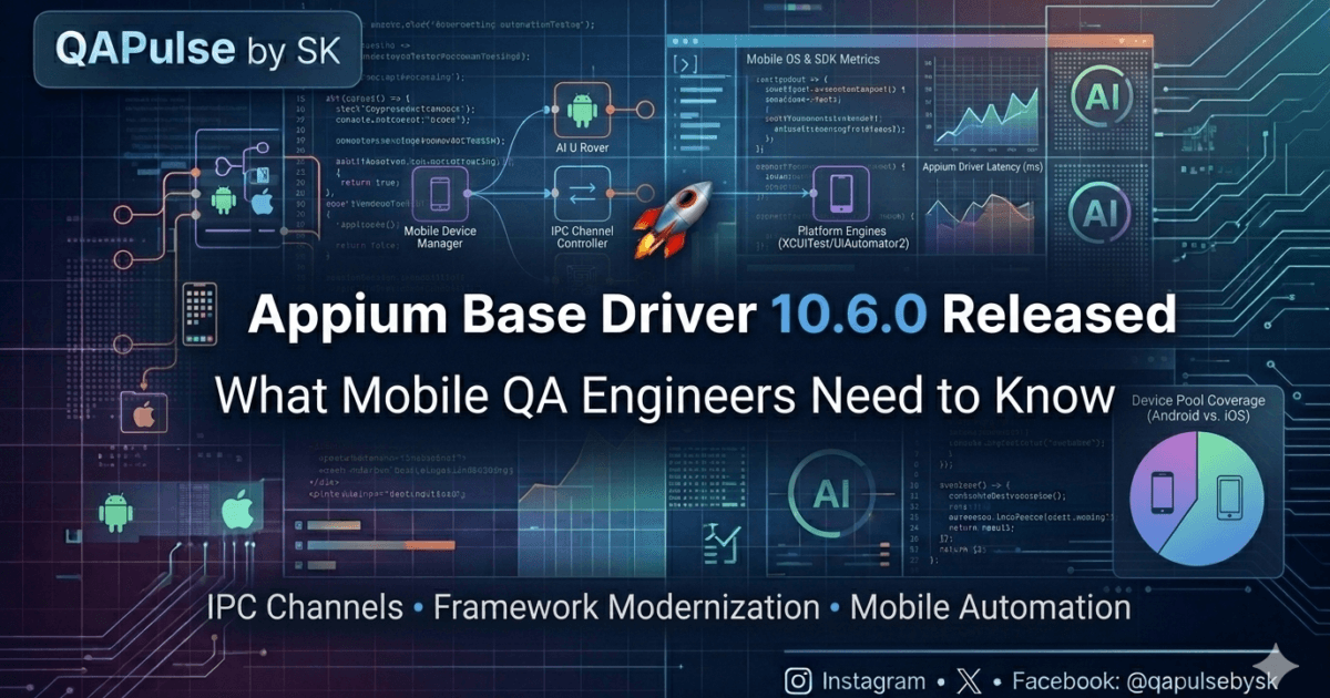 Appium Base Driver 10.6.0 Released: 5 Powerful Changes Mobile QA Engineers Should Understand 1 Appium Base Driver 10.6.0 Released: 5 Powerful Changes Mobile QA Engineers Should Understand