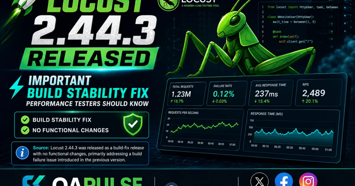 Locust 2.44.3 Released: Important Build Stability Fix Performance Testers Should Know Locust 2.44.3 Released: Important Build Stability Fix Performance Testers Should Know