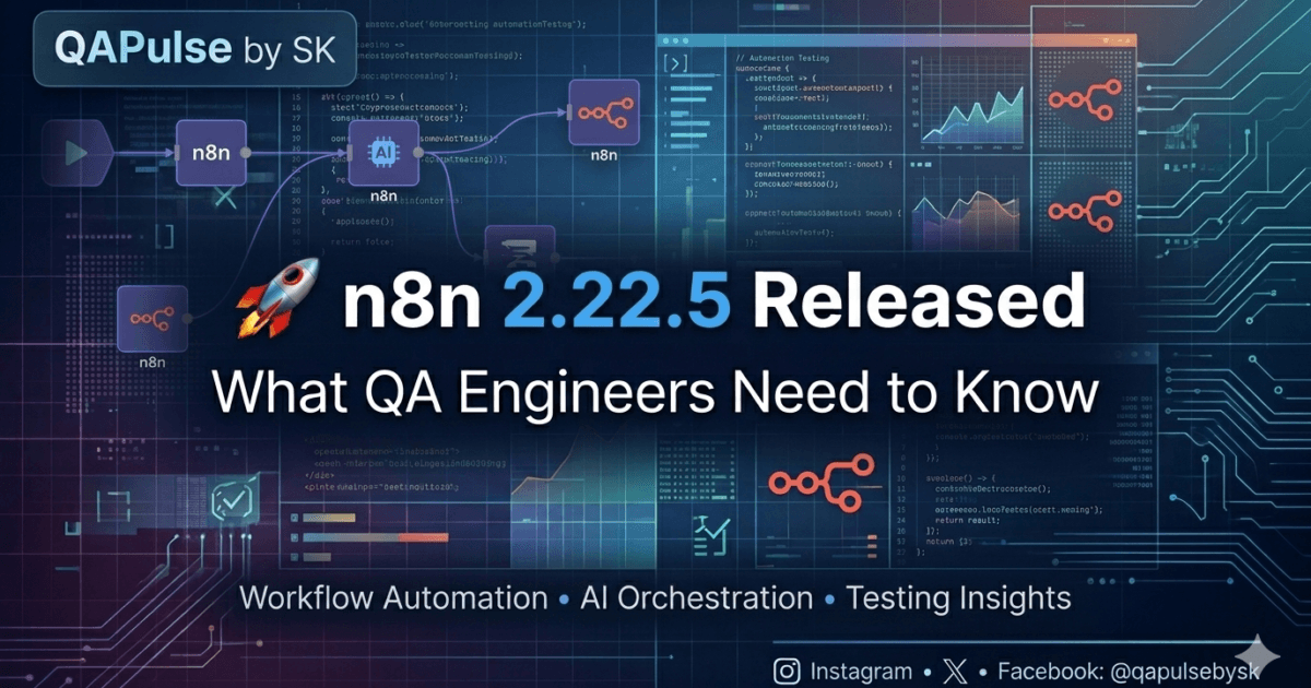 n8n 2.22.5 Released: 7 Important Updates QA Engineers Should Know in 2026 1 n8n 2.22.5 Released: 7 Important Updates QA Engineers Should Know in 2026