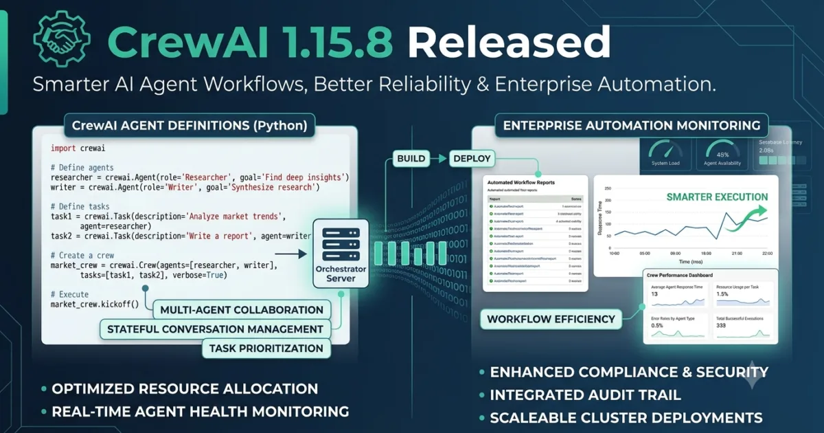 CrewAI 1.15.8 Released: Smarter AI Agent Workflows and Reliability Improvements Every QA Engineer Should Know