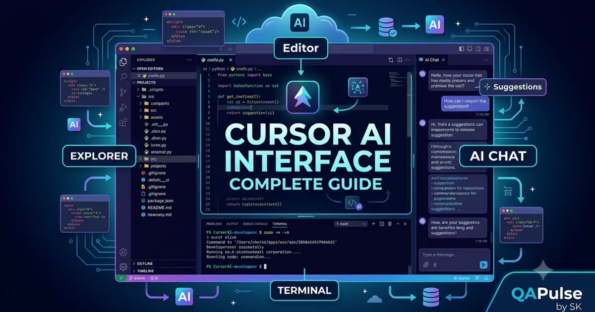 Cursor AI Interface: Complete Guide to Understanding the Workspace and Editor Layout (2026) Cursor AI Interface: Complete Guide to Understanding the Workspace and Editor Layout (2026)