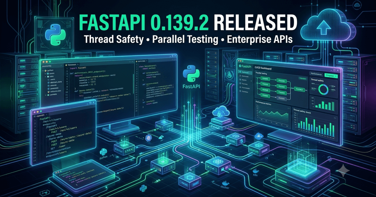 FastAPI 0.139.2 Improves Thread Safety for Parallel Testing and Enterprise API Reliability 1 FastAPI 0.139.2 Improves Thread Safety for Parallel Testing and Enterprise API Reliability