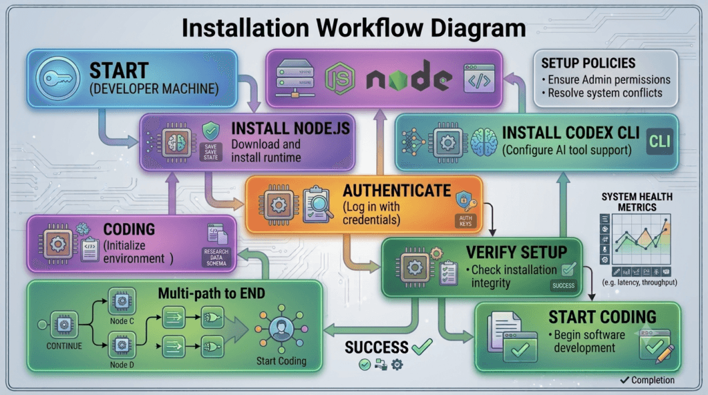OpenAI Codex CLI Installation: The Complete Beginner's Guide 2 Installation Workflow Diagram