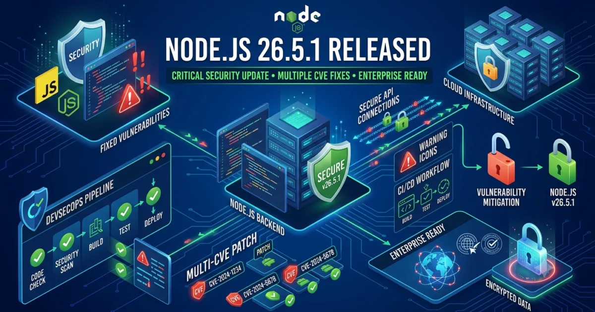 Node.js 26.5.1 Released: Critical Security Update Every QA Engineer and Developer Should Install Node.js 26.5.1 Released: Critical Security Update Every QA Engineer and Developer Should Install