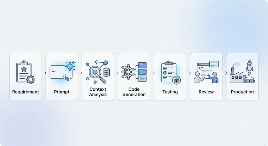 Claude Code Complete Guide: Features, Workflows, Best Practices & Real-World Use Cases (2026) Workflow Diagram Requirement to Production