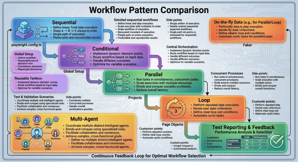 LangGraph Nodes: Understanding the Building Blocks of AI Workflows 3 Workflow Pattern Comparison