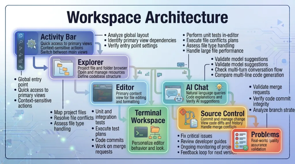 Cursor AI Interface: Complete Guide to Understanding the Workspace and Editor Layout (2026) Workspace Architecture