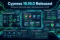 Cypress 15.19.0 Enhances Test Automation Reliability for Modern QA Teams Cypress 15.19.0 Released showing enterprise test automation dashboards, browser testing pipelines, CI/CD integration, end-to-end testing workflows, and QA engineering analytics