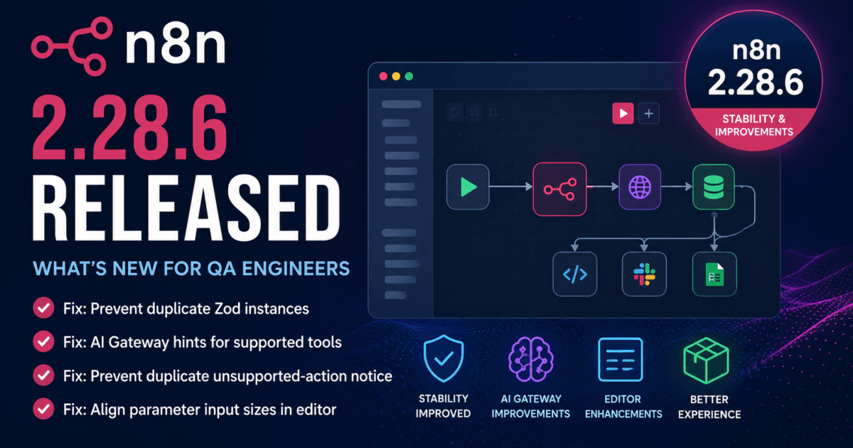 n8n 2.28.6 Released: Critical Stability Fixes Every QA Engineer Should Know 1 n8n 2.28.6 Released: Critical Stability Fixes Every QA Engineer Should Know