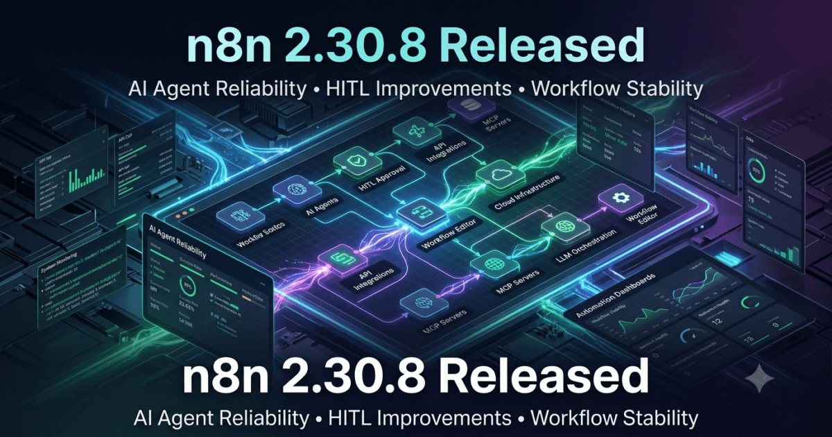 n8n 2.30.8 Strengthens AI Agent Reliability and Workflow Integrity for Enterprise Automation 1 n8n 2.30.8 Strengthens AI Agent Reliability and Workflow Integrity for Enterprise Automation