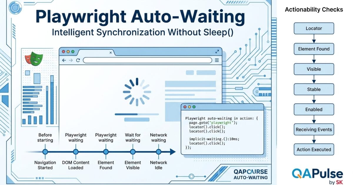 Day 6: Playwright Auto Waiting: Complete Guide to Reliable Test Synchronization 1 Day 6: Playwright Auto Waiting: Complete Guide to Reliable Test Synchronization