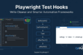 Day 8: Playwright Test Hooks: Complete Guide to beforeAll, beforeEach, afterEach, and afterAll Explained 4 Playwright Test Hooks lifecycle showing beforeAll, beforeEach, afterEach, and afterAll execution sequence in Playwright automation.