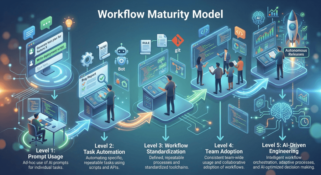Claude Code Workflows: Complete Guide to AI Assisted Software Development 4 Claude Code Workflows: Workflow Maturity Model