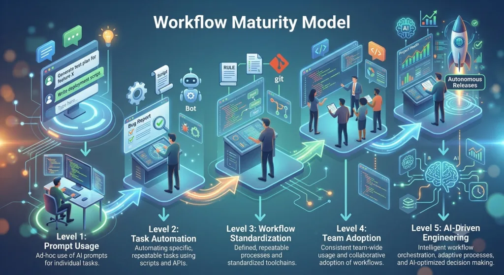 Claude Code Workflows: Complete Guide to AI Assisted Software Development Claude Code Workflows: Workflow Maturity Model