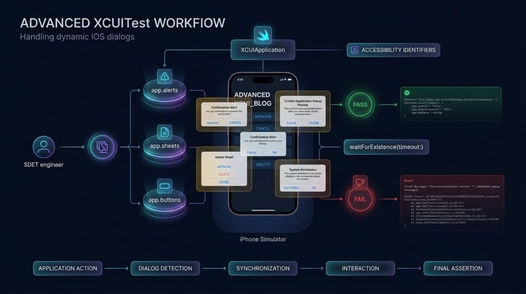 Advanced XCUITest Workflow: Handling dynamic iOS dialogs