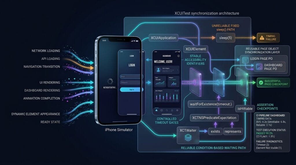 XCUITest Synchronization: Reliable Waiting for iOS UI Tests Asynchronous application workflow