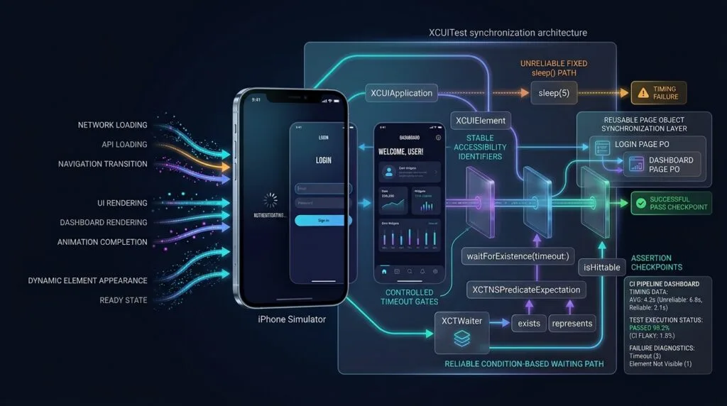 XCUITest Synchronization: Reliable Waiting for iOS UI Tests Asynchronous application workflow