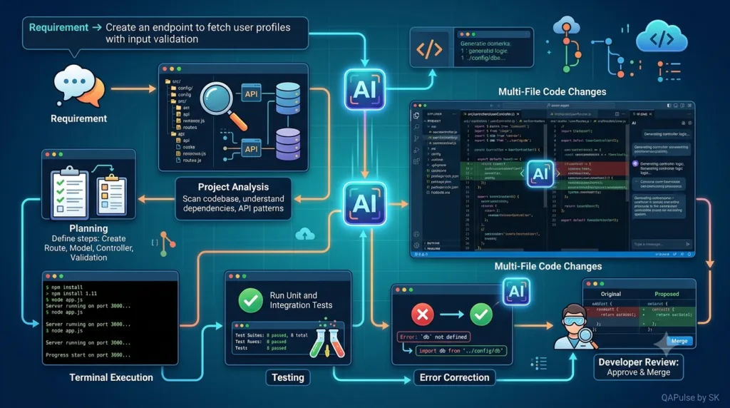 Cursor Agent transforming a high-level software requirement