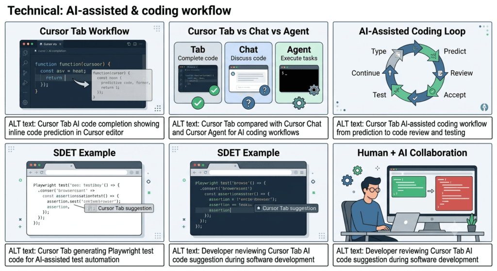 Cursor Tab: Complete Guide to AI Code Completion and Prediction in 2026 2 Cursor Tab AI code completion showing inline code prediction in Cursor editor