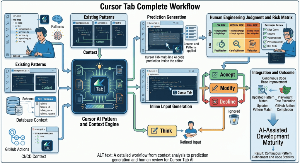 Cursor Tab: Complete Guide to AI Code Completion and Prediction in 2026 5 Cursor Tab Complete Workflow