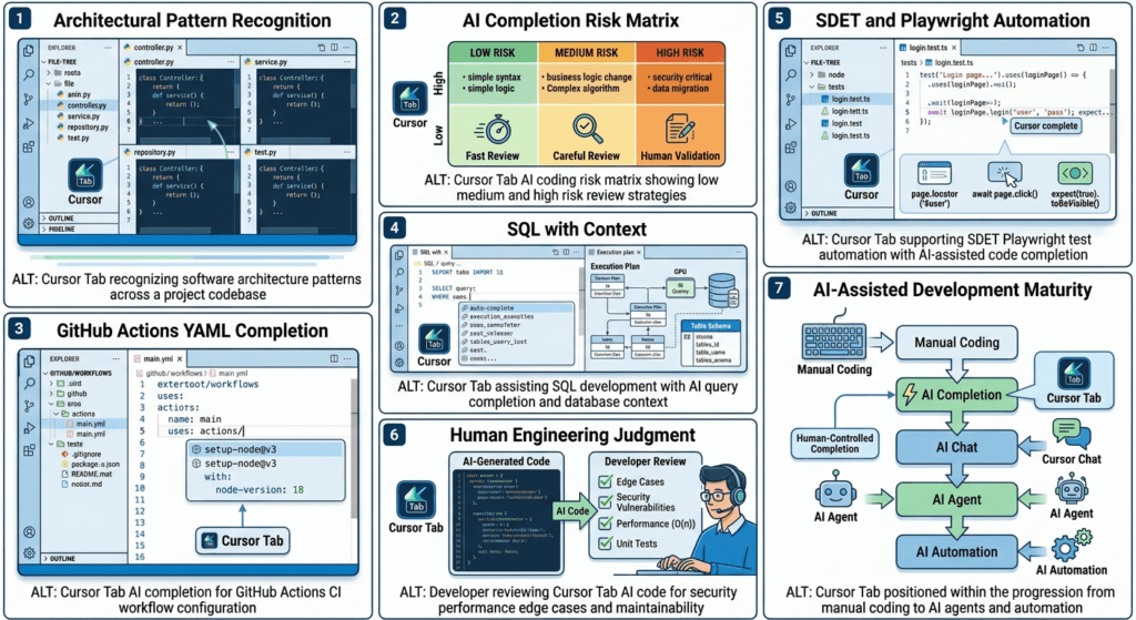 Cursor Tab: Complete Guide to AI Code Completion and Prediction in 2026 4 Cursor Tab recognizing software architecture patterns across a project codebase