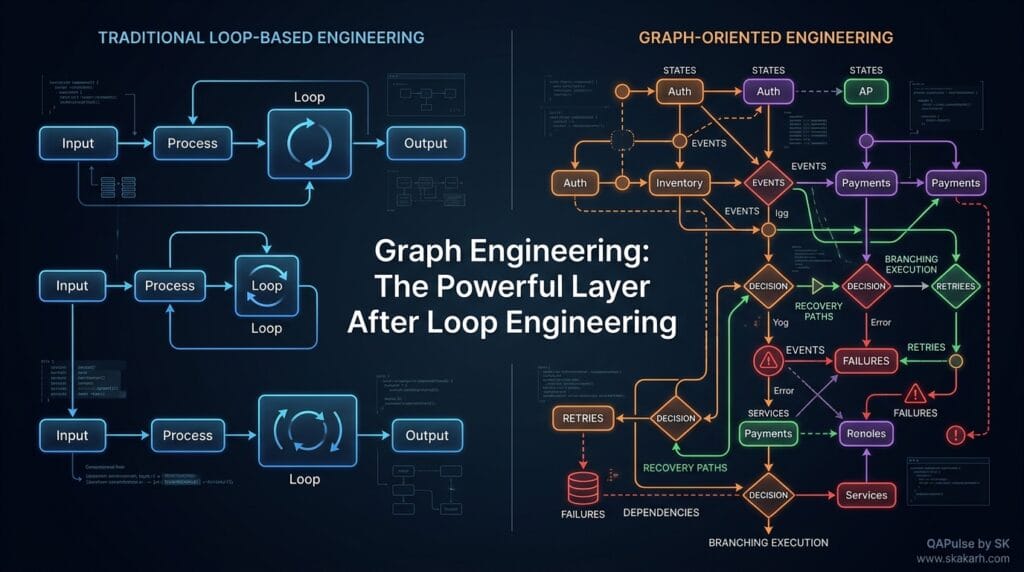 Graph Engineering: The Powerful Layer After Loop Engineering 2 Graph engineering model showing interconnected software states, paths, events, and dependencies