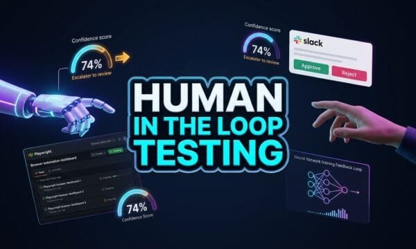 Human in the Loop Testing: 6 Smart Playwright Strategies for AI-Assisted QA Human in the Loop Testing Playwright AI Architecture