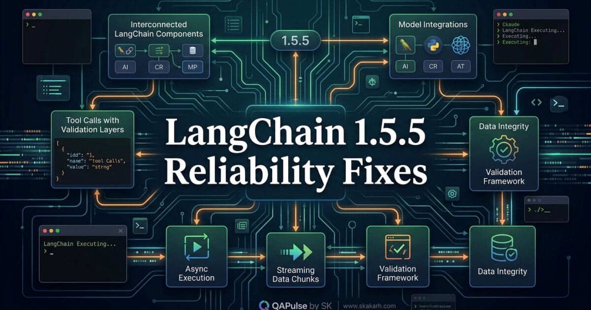 LangChain 1.5.5: The Patch Release That Hardens Tool Calling, Async Workflows, and LLM Reliability 1 LangChain 1.5.5: The Patch Release That Hardens Tool Calling, Async Workflows, and LLM Reliability