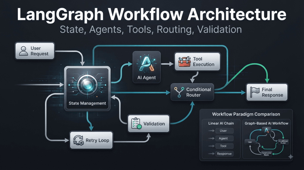 LangGraph: Building Reliable Multi-Agent Workflows with State, Routing, and Orchestration 2 LangGraph Workflow Architecture