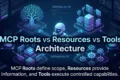 MCP Roots vs Resources vs Tools architecture showing AI agent scope data and executable capabilities