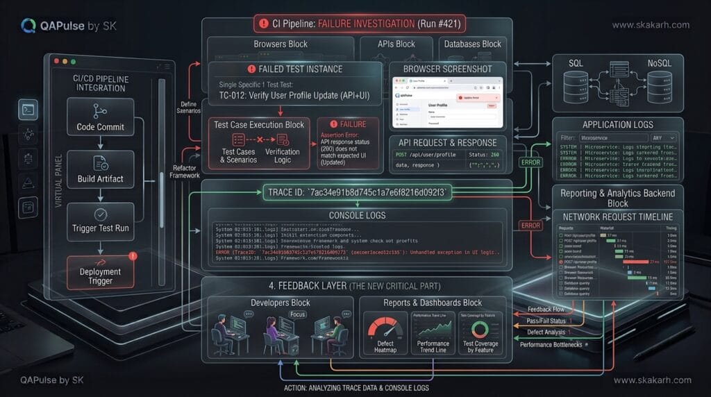 How to Build a More Reliable Test Automation Architecture Modern SDET observability workflow