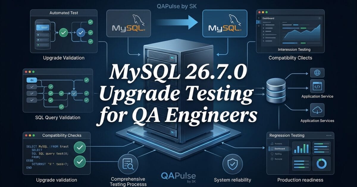 MySQL 26.7.0: What QA Engineers Should Validate Before Upgrading 1 MySQL 26.7.0: What QA Engineers Should Validate Before Upgrading