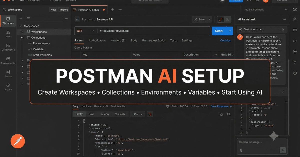Postman AI Setup: Complete Guide to Workspaces, Collections, and Environments 1 Postman AI Setup: Complete Guide to Workspaces, Collections, and Environments