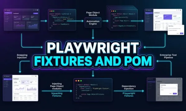 Playwright Fixtures and POM: 6 Scalable Architecture Secrets Playwright Fixtures and POM Architecture Flow