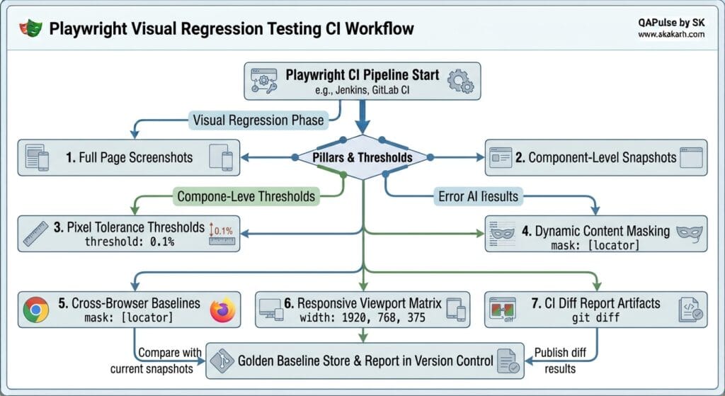 Playwright Visual Regression Testing: 7 Flawless Snapshot Secrets Playwright Visual Regression Testing CI Workflow
