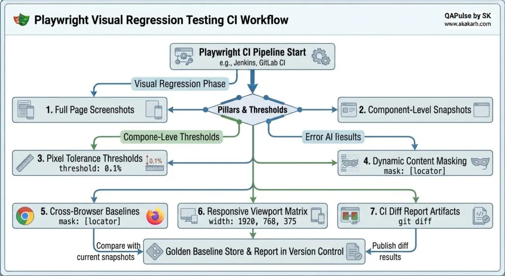 Playwright Visual Regression Testing: 7 Flawless Snapshot Secrets Playwright Visual Regression Testing CI Workflow