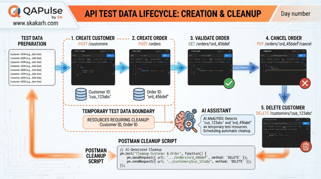 Postman AI API Workflows test data lifecycle and API cleanup strategy