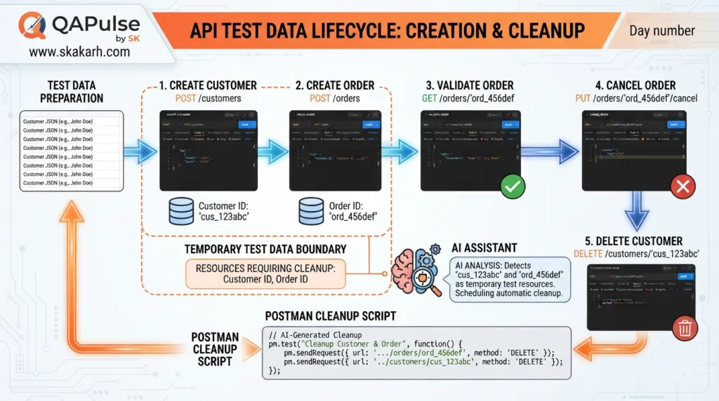 Postman AI API Workflows test data lifecycle and API cleanup strategy