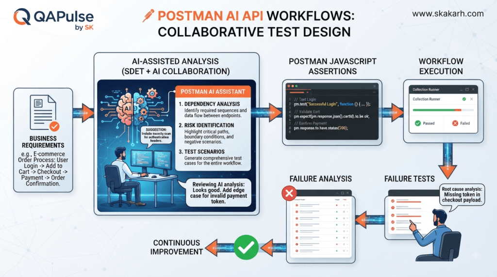 Postman AI API Workflows using AI to design API tests before generating assertions
