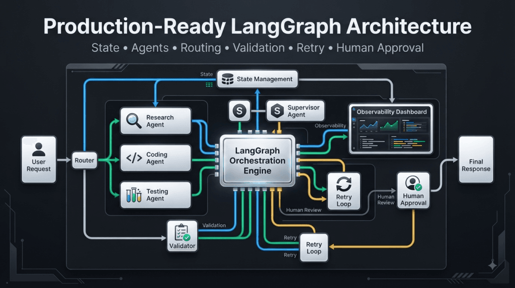 LangGraph: Building Reliable Multi-Agent Workflows with State, Routing, and Orchestration 5 Production-Ready LangGraph Architecture